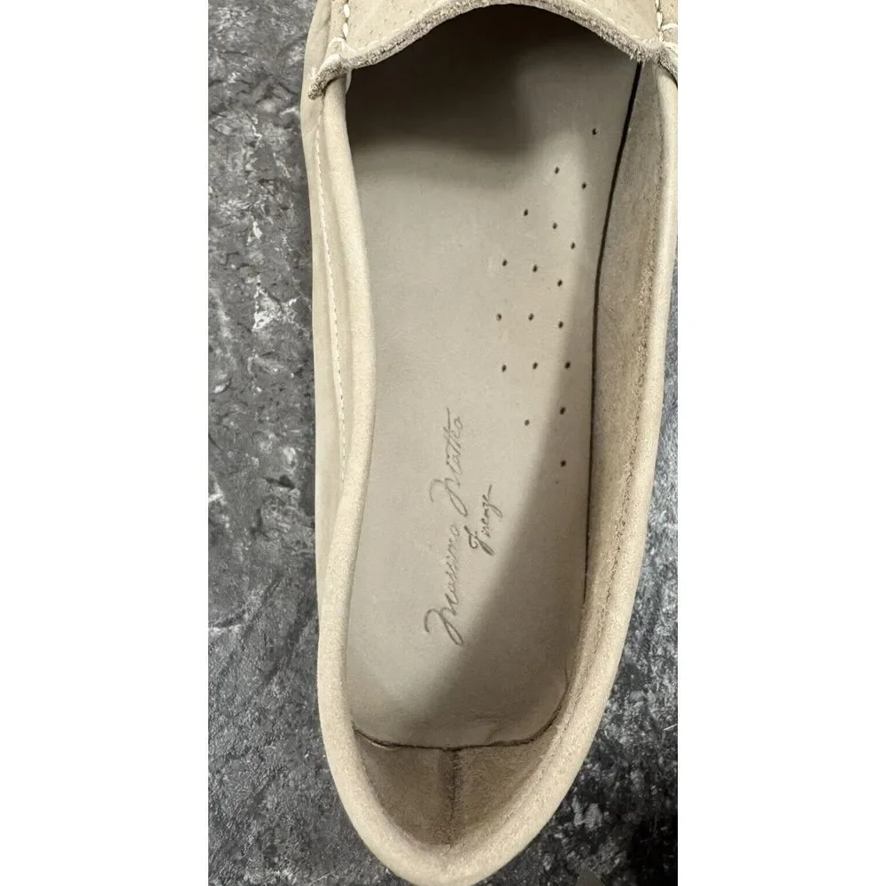 Massimo Matteo Womens‎ Perf Venetian Driver Cinza Nubuck Beige Sz 10B